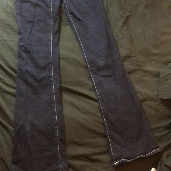 Dark blue, white seam BECCA mid rise bootcut. - Picture 2 of 2